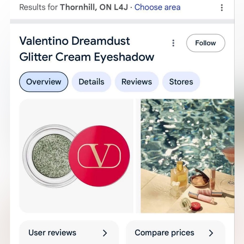 Valentino Dreamdust Glitter Cream Eyeshadow — Green